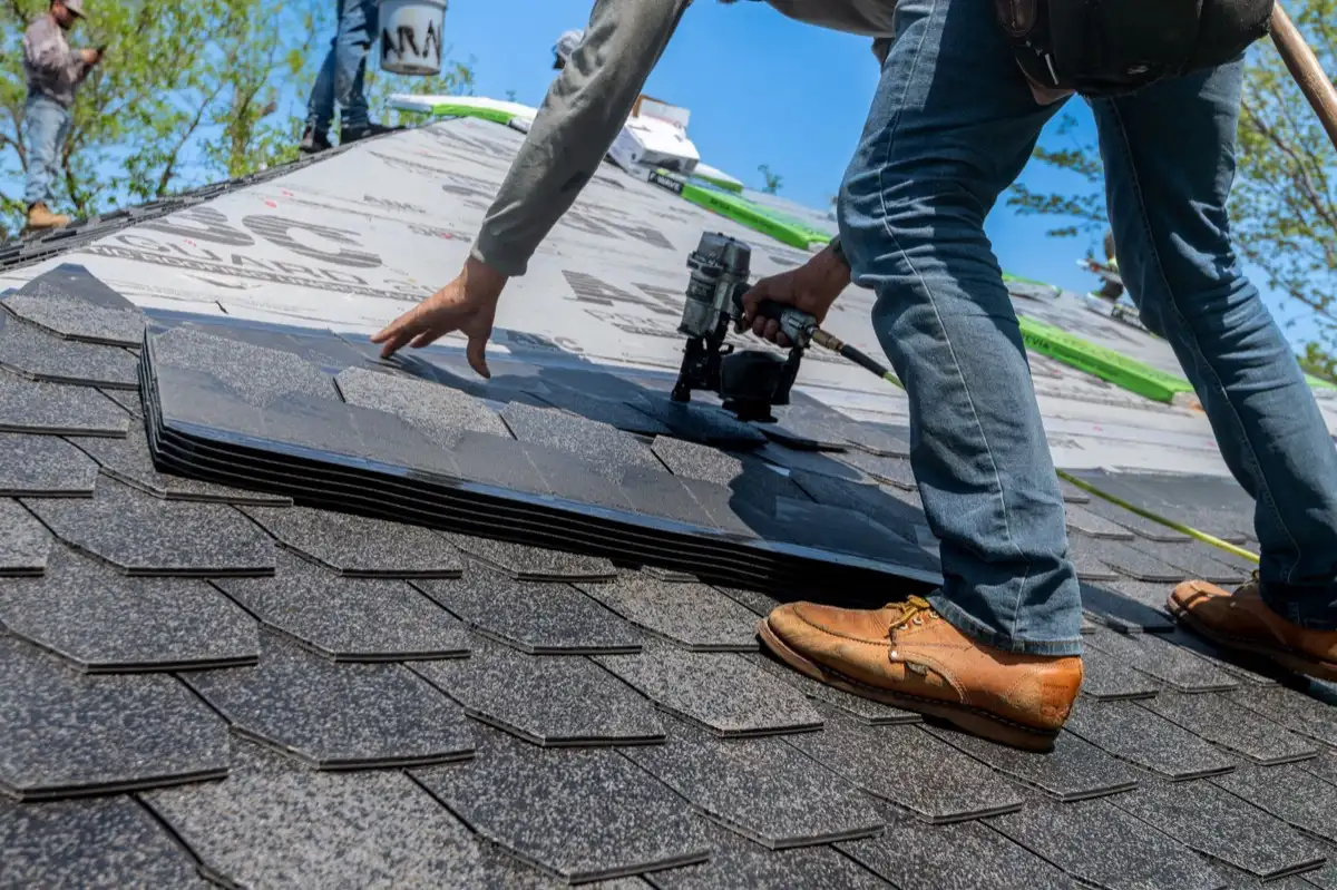 Inspecting an asphalt shingle slope after a hailstorm in Wilmington, DE